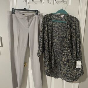 Nine West Light Gray Women's Trousers sz12 L nwt Lularoe cardigan flowy